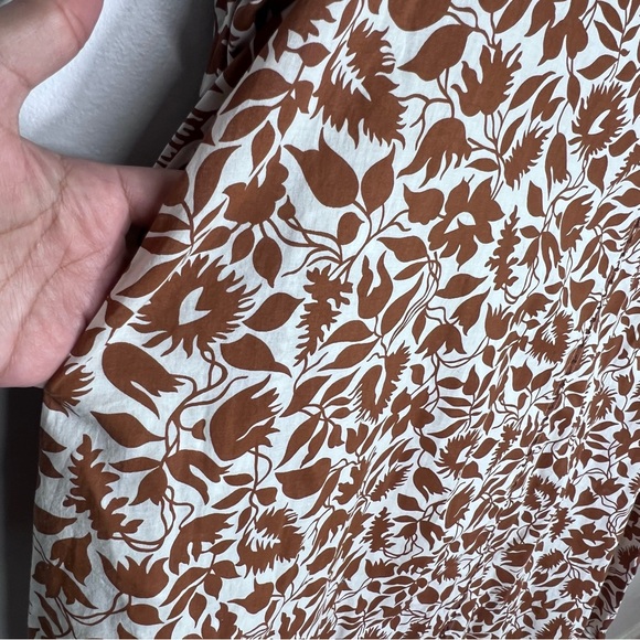 The Great. Whip Stitched Willow Midi Dress in Brown Blossom Floral Sz S (1) - Picture 7 of 9